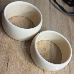 A Pair of Vintage Butterscotch Bakelite  Wide Bangle Bracelets